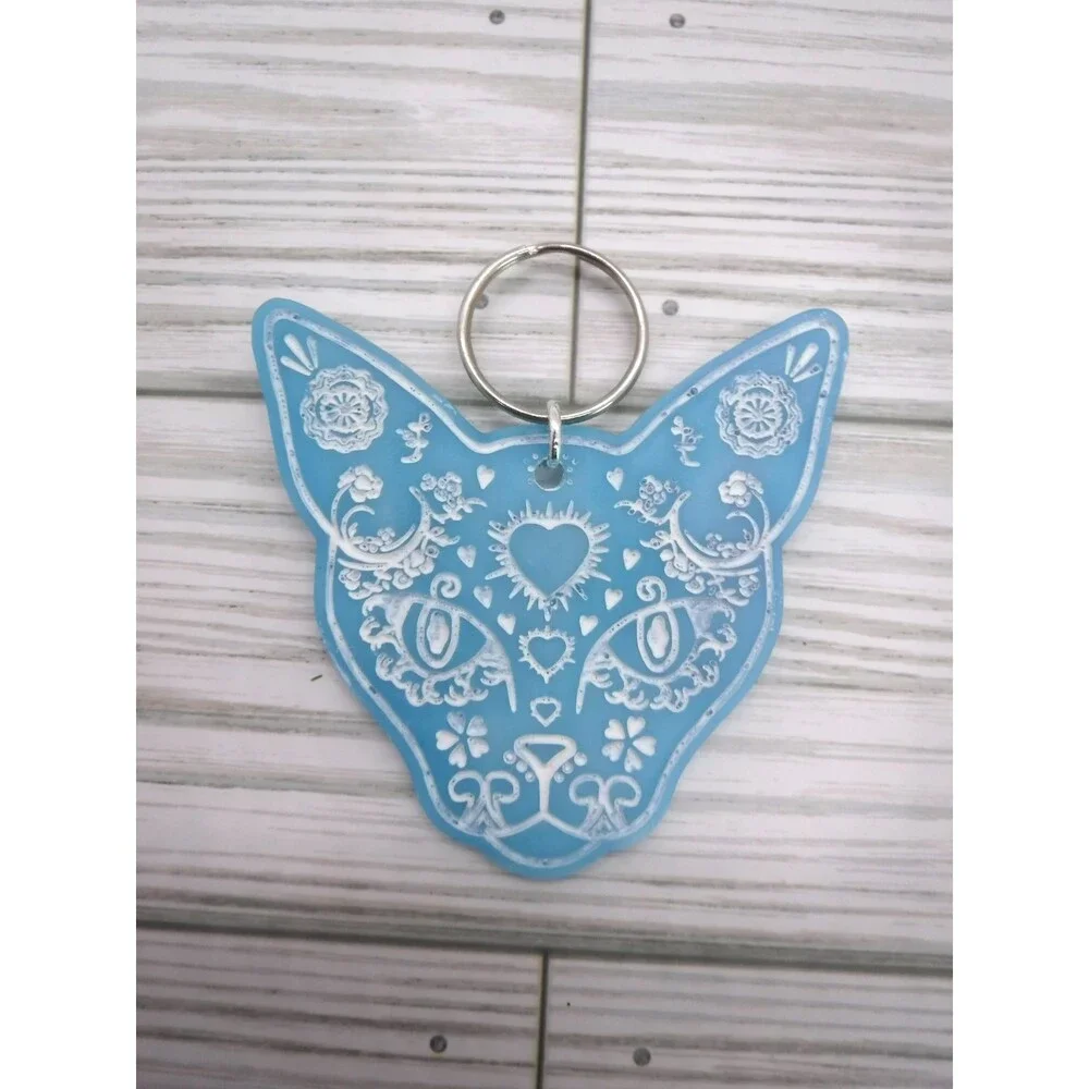 Keychain Cat Sugar Skull